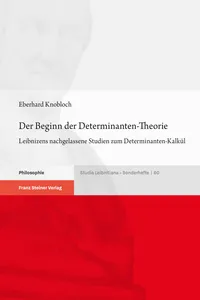 Der Beginn der Determinanten-Theorie_cover