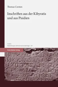 Inschriften aus der Kibyratis und aus Pisidien_cover
