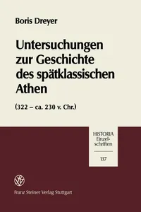 Untersuchungen zur Geschichte des spätklassischen Athen_cover