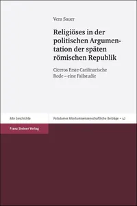 Religiöses in der politischen Argumentation der späten römischen Republik_cover