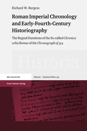 Roman Imperial Chronology and Early-Fourth-Century Historiography