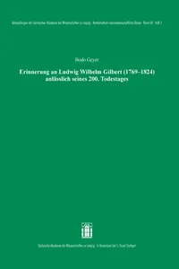 Erinnerung an Ludwig Wilhelm Gilbert anlässlich seines 200. Todestages_cover
