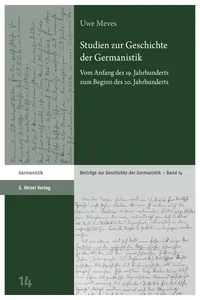 Studien zur Geschichte der Germanistik_cover