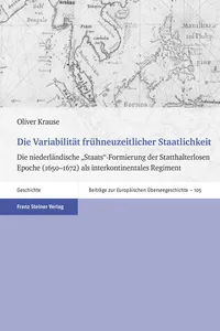 Die Variabilität frühneuzeitlicher Staatlichkeit_cover
