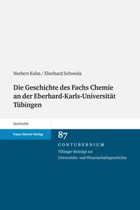 Die Geschichte des Fachs Chemie an der Eberhard-Karls-Universität Tübingen_cover