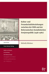 Kultur- und Freundschaftsbeziehungen zwischen der DDR und der Belorussischen Sozialistischen Sowjetrepublik_cover