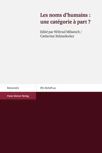 Les noms d'humains: une catégorie à part?_cover