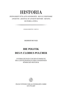 Die Politik des P. Clodius Pulcher_cover