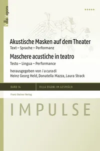 Akustische Masken auf dem Theater / Maschere acustiche in teatro_cover