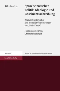 Sprache zwischen Politik, Ideologie und Geschichtsschreibung_cover