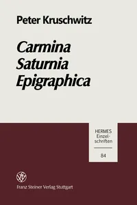 Carmina Saturnia Epigraphica_cover