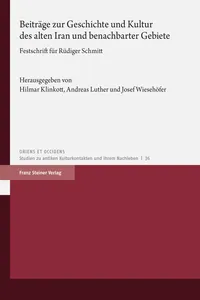 Beiträge zur Geschichte und Kultur des alten Iran und benachbarter Gebiete_cover