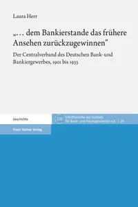 "… dem Bankierstande das frühere Ansehen zurückzugewinnen"_cover