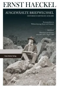 Ernst Haeckel: Ausgewählte Briefwechsel. Historisch-kritische Ausgabe. Bd. 21_cover