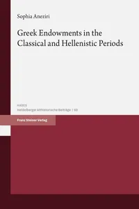 Greek Endowments in the Classical and Hellenistic Periods_cover