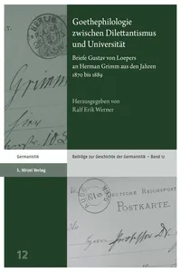 Goethephilologie zwischen Dilettantismus und Universität_cover