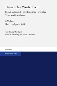 Uigurisches Wörterbuch. Sprachmaterial der vorislamischen türkischen Texte aus Zentralasien_cover