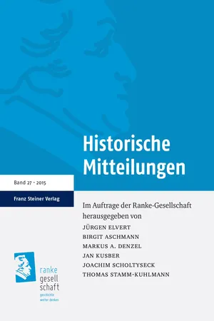 Historische Mitteilungen 27 (2015)