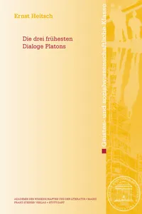 Die drei frühesten Dialoge Platons_cover