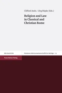 Religion and Law in Classical and Christian Rome_cover