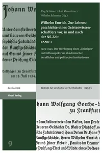 Wilhelm Emrich. Zur Lebensgeschichte eines Geisteswissenschaftlers vor, in und nach der NS-Zeit_cover