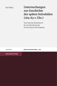 Untersuchungen zur Geschichte der späten Seleukiden_cover