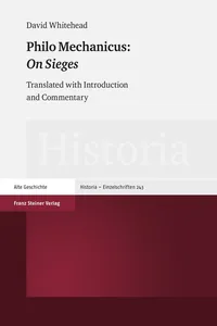 Philo Mechanicus: "On Sieges"_cover