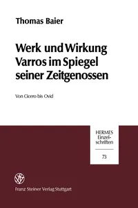 Werk und Wirkung Varros im Spiegel seiner Zeitgenossen_cover