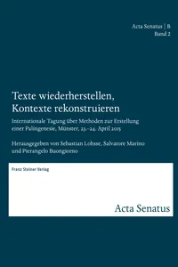 Texte wiederherstellen, Kontexte rekonstruieren_cover