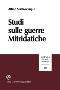 Studi sulle guerre Mitridatiche_cover