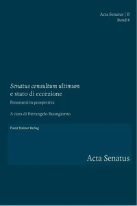 "Senatus consultum ultimum" e stato di eccezione_cover