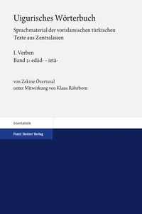 Uigurisches Wörterbuch. Sprachmaterial der vorislamischen türkischen Texte aus Zentralasien_cover