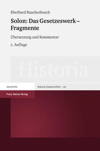 Solon: Das Gesetzeswerk – Fragmente_cover