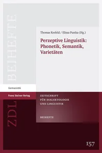 Perzeptive Linguistik: Phonetik, Semantik, Varietäten_cover