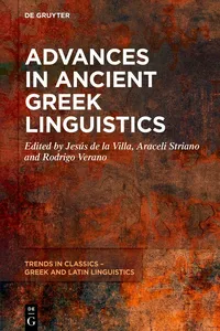 Advances in Ancient Greek Linguistics_cover