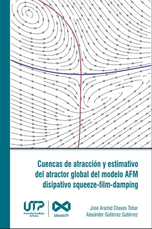 Cuencas de atracción y estimativo del atractor global del modelo AFM disipativo squeeze-film-damping