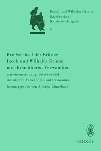 Briefwechsel der Brüder Jacob und Wilhelm Grimm mit ihren älteren Verwandten_cover