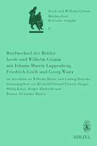 Briefwechsel der Brüder Jacob und Wilhelm Grimm mit Johann Martin Lappenberg, Friedrich Lisch und Georg Waitz_cover