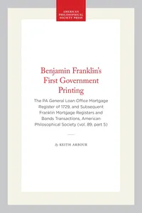 Benjamin Franklin's First Government Printing_cover