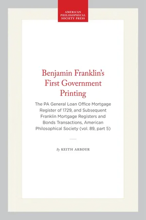 Benjamin Franklin's First Government Printing