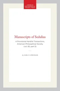 Manuscripts of Sedulius_cover