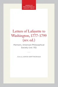Letters of Lafayette to Washington, 1777-1799_cover