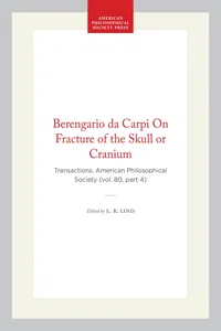 Berengario da Carpi On Fracture of the Skull or Cranium_cover