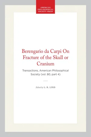Berengario da Carpi On Fracture of the Skull or Cranium