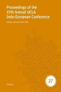 Proceedings of the 27th Annual UCLA Indo-European Conference_cover