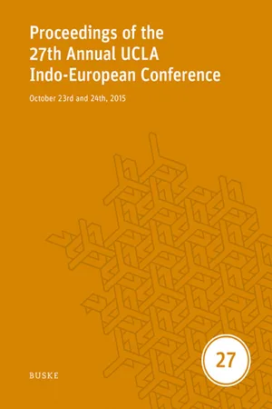 Proceedings of the 27th Annual UCLA Indo-European Conference