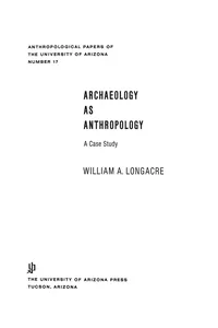 Archaeology As Anthropology_cover