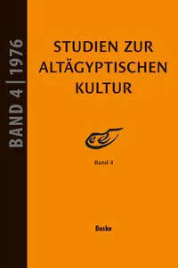 Studien zur Altägyptischen Kultur Band 4_cover