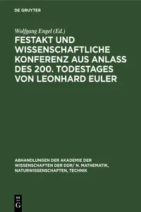 Festakt und Wissenschaftliche Konferenz aus Anlaß des 200. Todestages von Leonhard Euler_cover