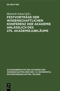 Festvorträge der wissenschaftlichen Konferenz der Akademie anläßlich des 275. Akademiejubiläums_cover